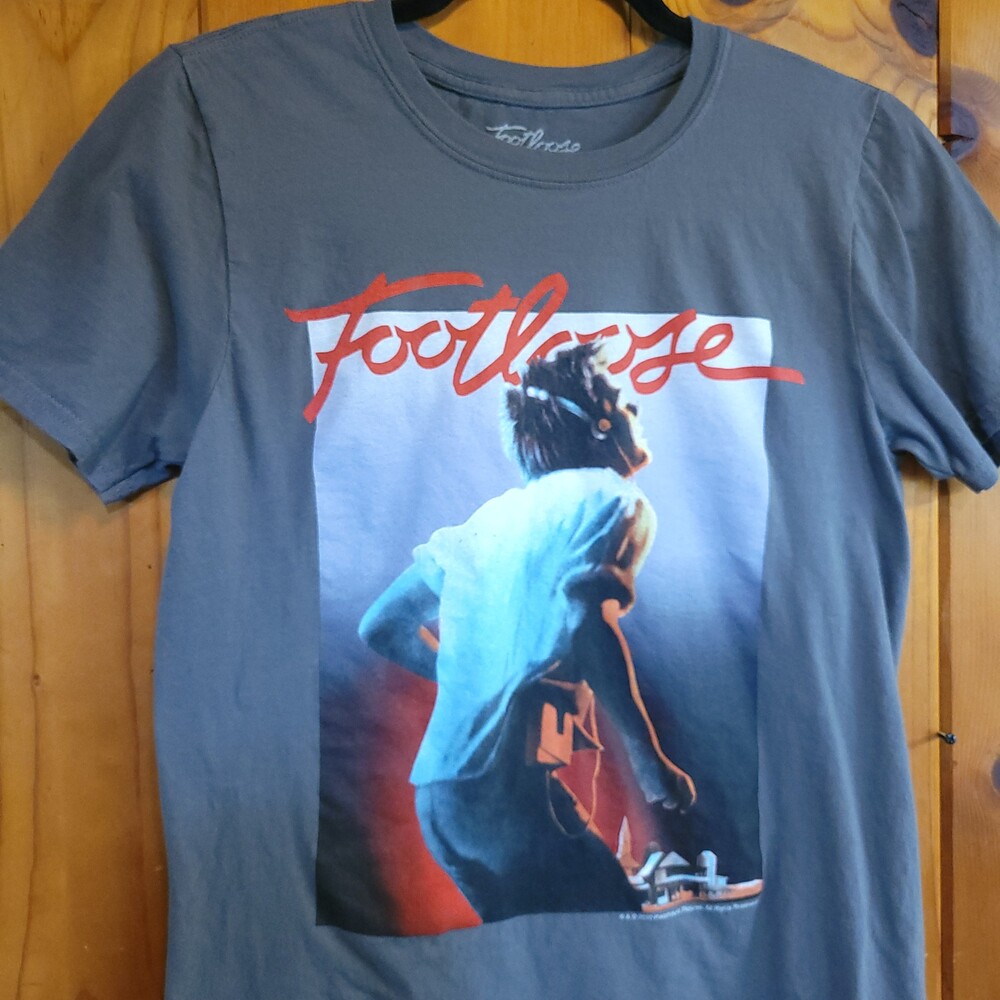 Footloose Gray Short Sleeve Graphic T-Shirt Movie Dance Retro